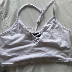 cropped racer back tank top